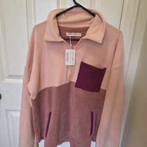 Colorblock Pullover - Pink and Purple